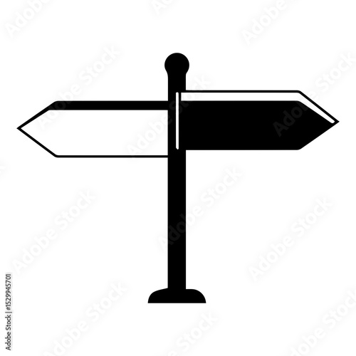 Silhouette of Navigation Direction Boards – Road Signage Icons

