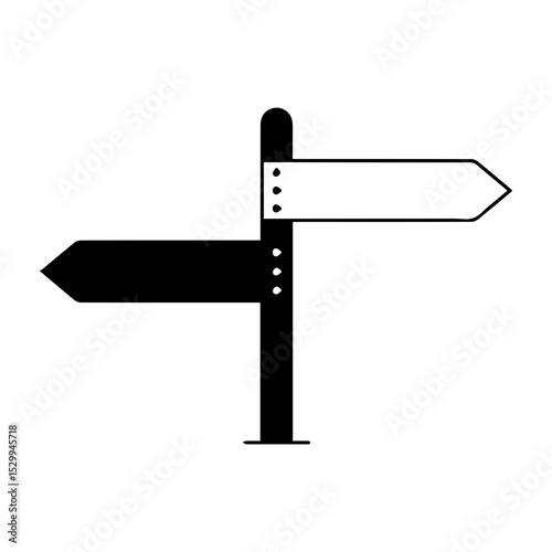 Silhouette of Navigation Direction Boards – Road Signage Icons

