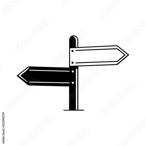 Silhouette of Navigation Direction Boards – Road Signage Icons

