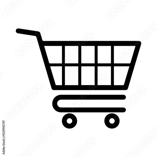 Silhouette of a Shopping Cart – Minimal Black Icon Design


