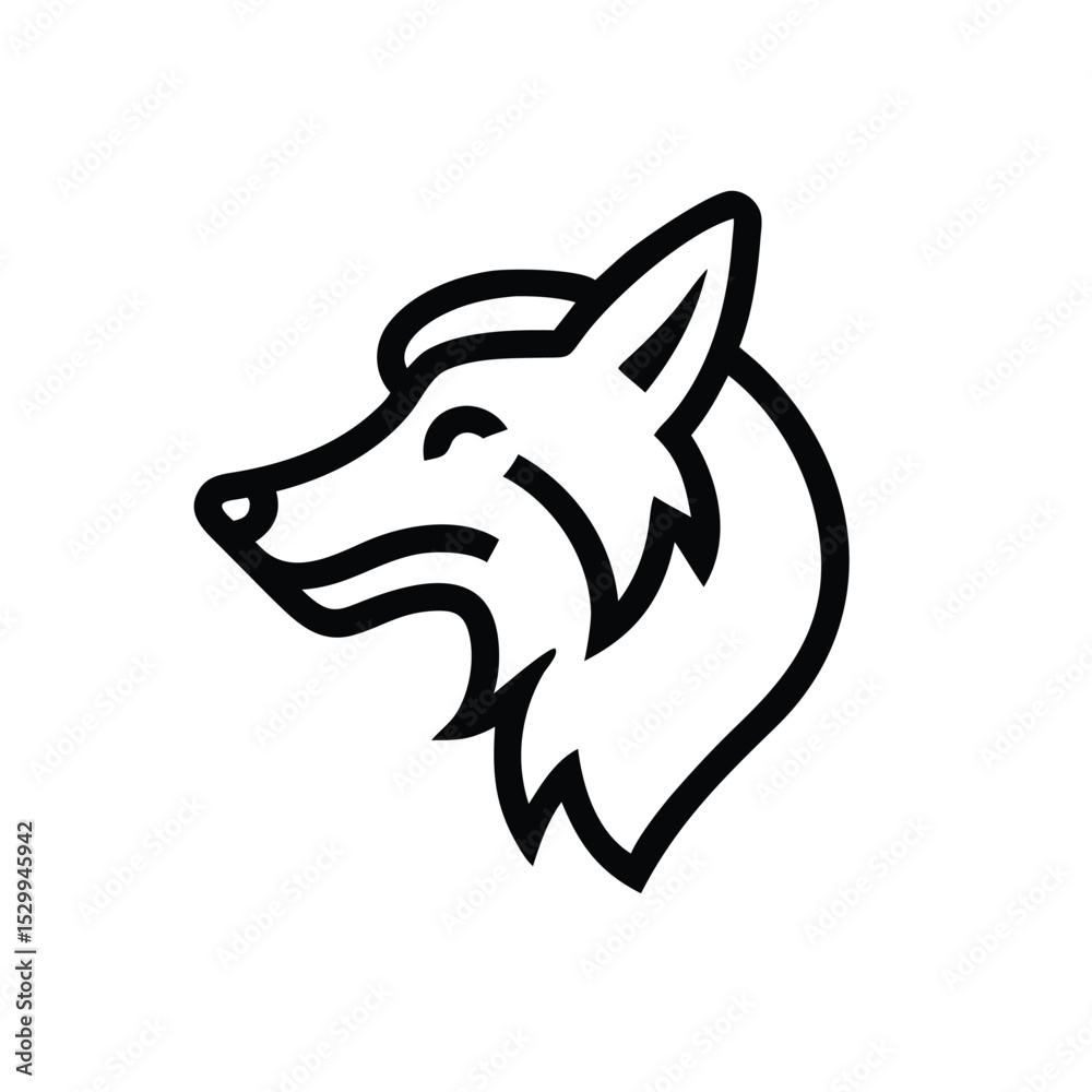 Obraz premium monochrome wolf subtle shading vector illustration