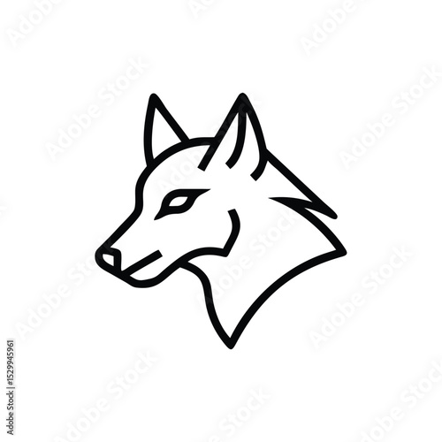 stylized wolf minimal shading vector illustration