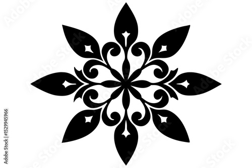 Symmetric Portuguese Azulejo Tile Vector Design on White Background