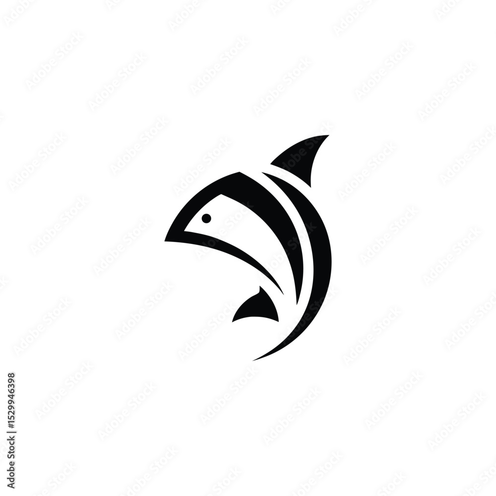 Obraz premium typographic clean shark logo vector illustration