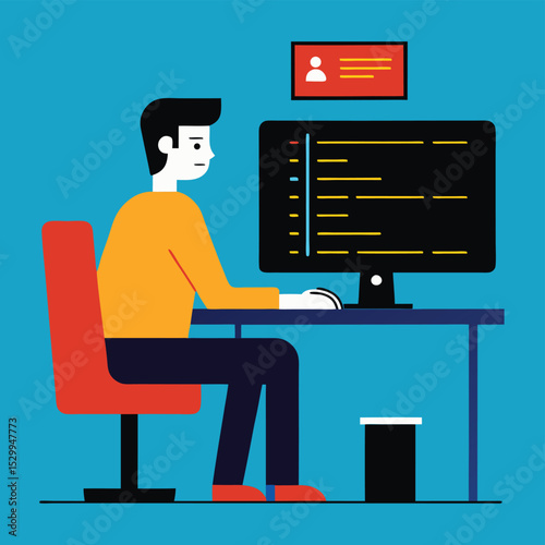 businessman working on computer