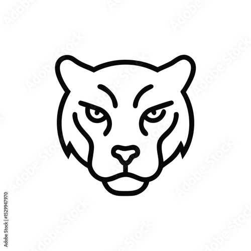 tiger face with intense gaze vector illustration