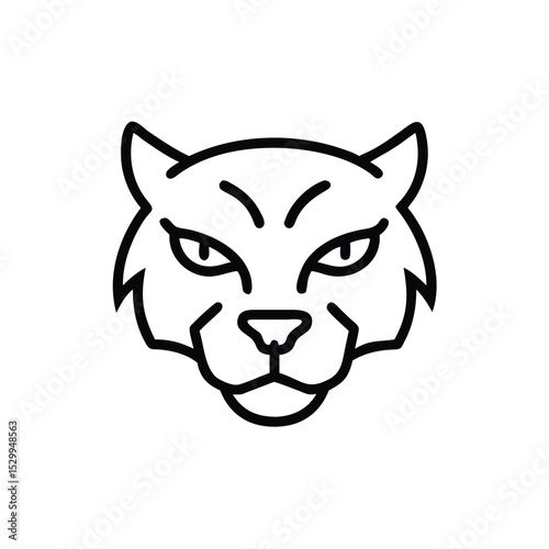 intense gaze tiger face logo vector illustration