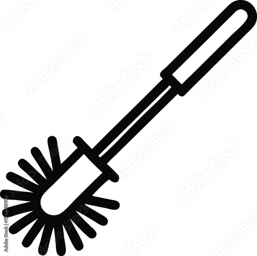 plastic toilet brush line art silhouette
