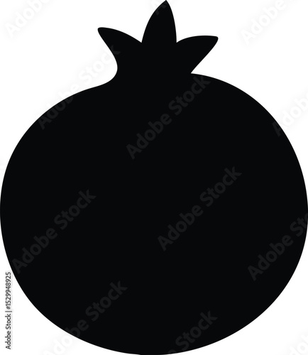 pomegranate icon clip art black silhouette