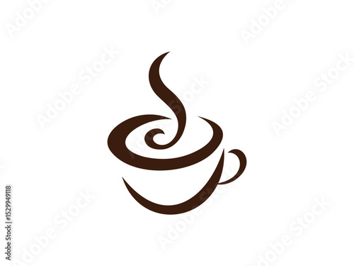Abstract Coffee Cup Symbol Graphic Design