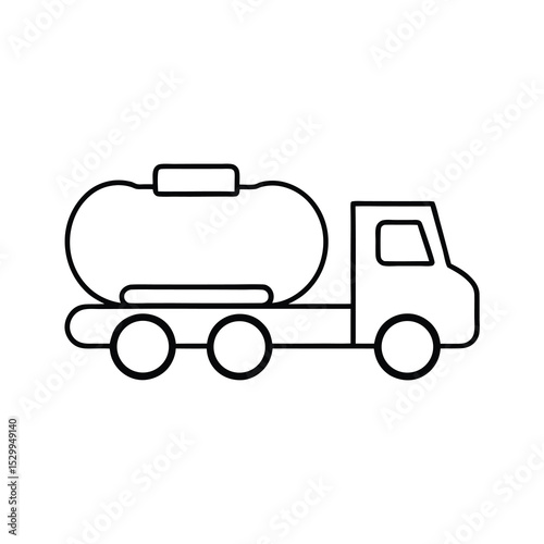 slurry tanker line art on white background