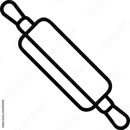 rolling pin control line art silhouette