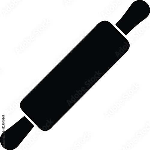 rolling pin with wooden handle silhouette 