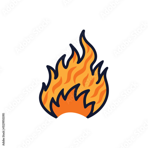tiger flame stripe merge design vector illustration