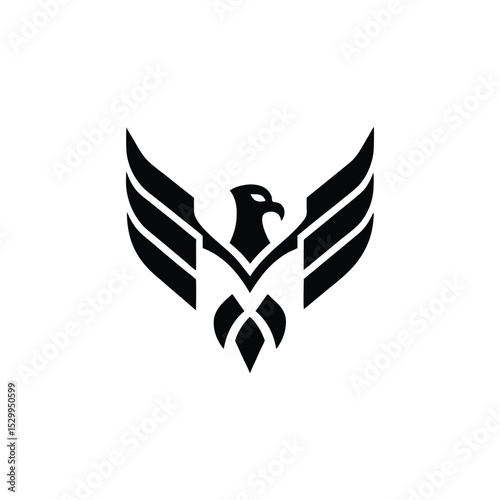 eagle in battle pose with spread wings vector illustration