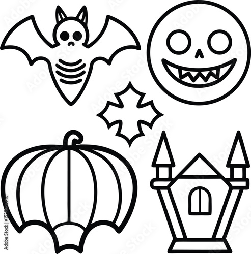 Flat Halloween Iconography – Vector Design Collection