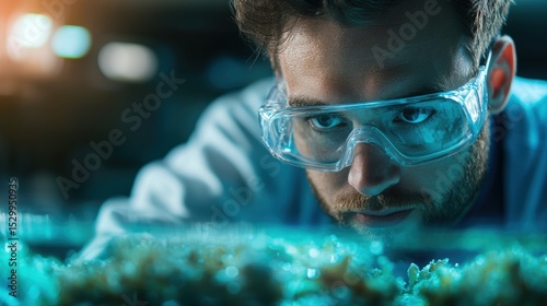 Wallpaper Mural Specialist Marine specialist studying aquatic life and ecosystems in a research facility. Torontodigital.ca