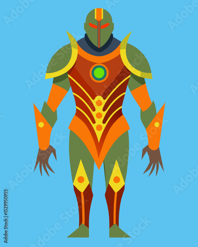 The armor has become a part of them melding with their skin as they have become accustomed to living with emotional weight.. Vector illustration