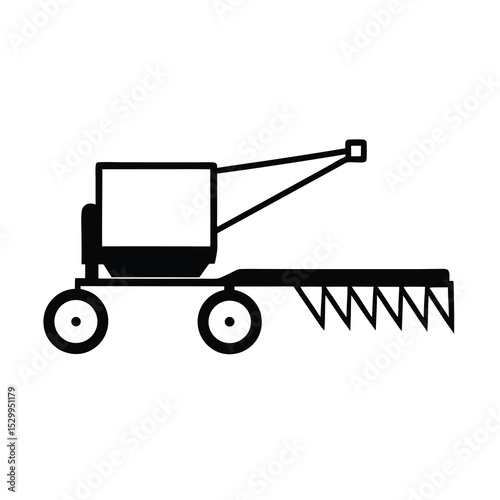 manual harvester art on white background