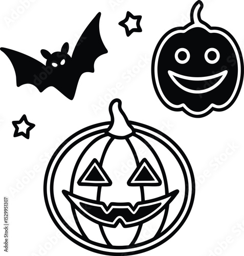 Halloween Flat Icons – Pumpkin, Ghost, Skull & More
