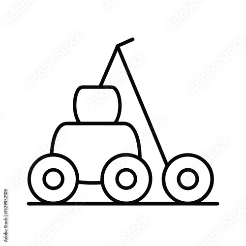 hay stacker line art on white background