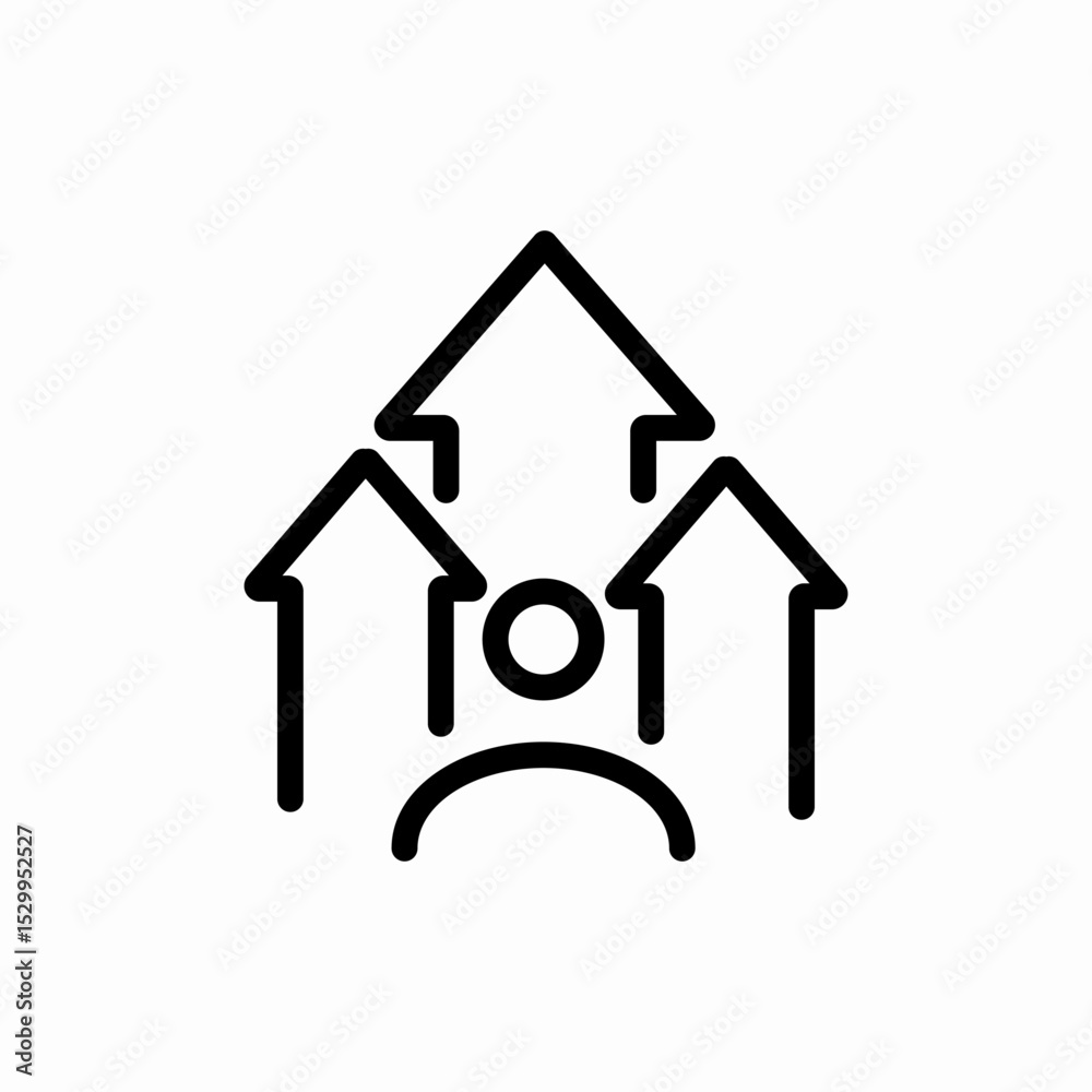 person improvement upgrade icon vector sign