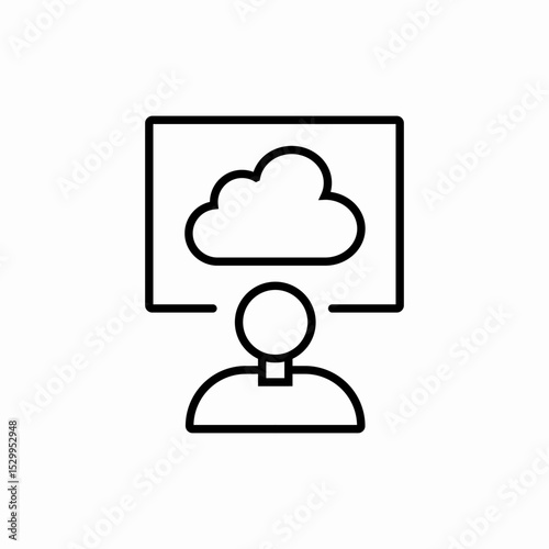 cloud storage user icon vector sign