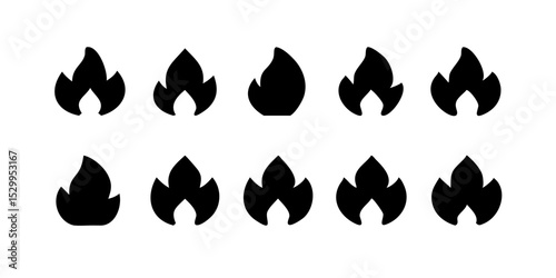 Fire icon vector set