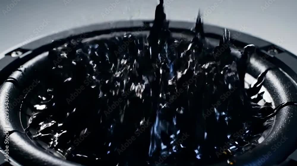 Dynamic speaker vibration causing liquid to form stunning shapes in slow motion
