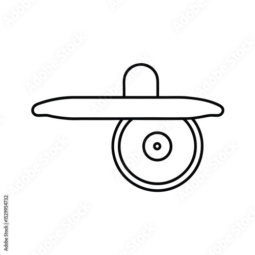 disc plough line art on white background