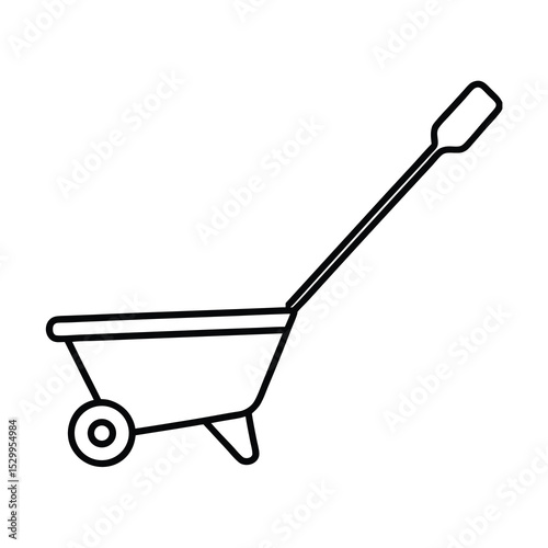 compost spreader line art on white background