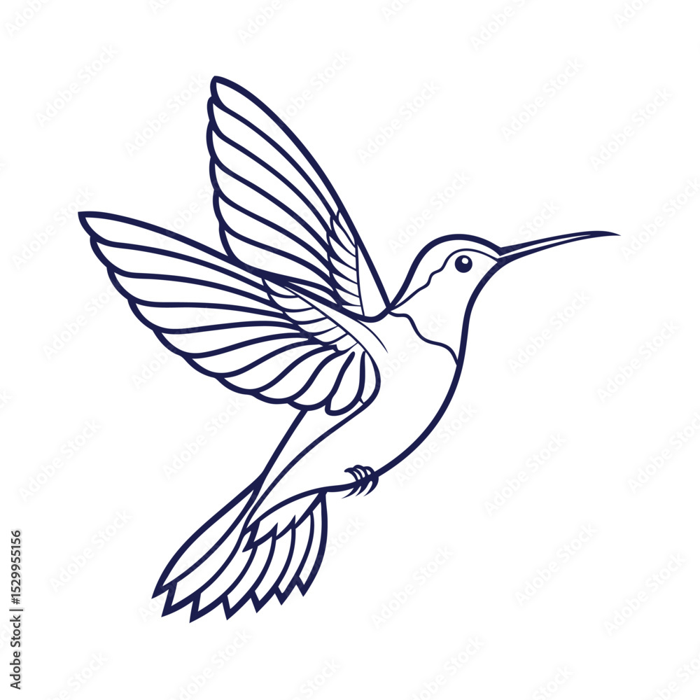 custom made wallpaper toronto digitalCorporate Hummingbird in Thin Line Art vector illustration