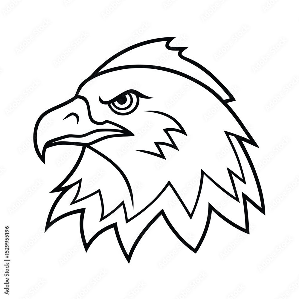 Obraz premium Eagle Head Blending with Mountain Peak vector illustration