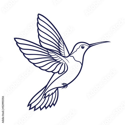 Wallpaper Mural Corporate Hummingbird in Thin Line Art vector illustration Torontodigital.ca