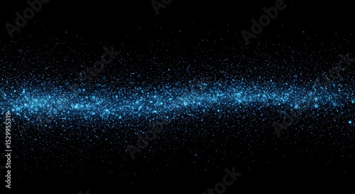 Abstract Glitter Blue Sparkle Background on Black Celebration Design