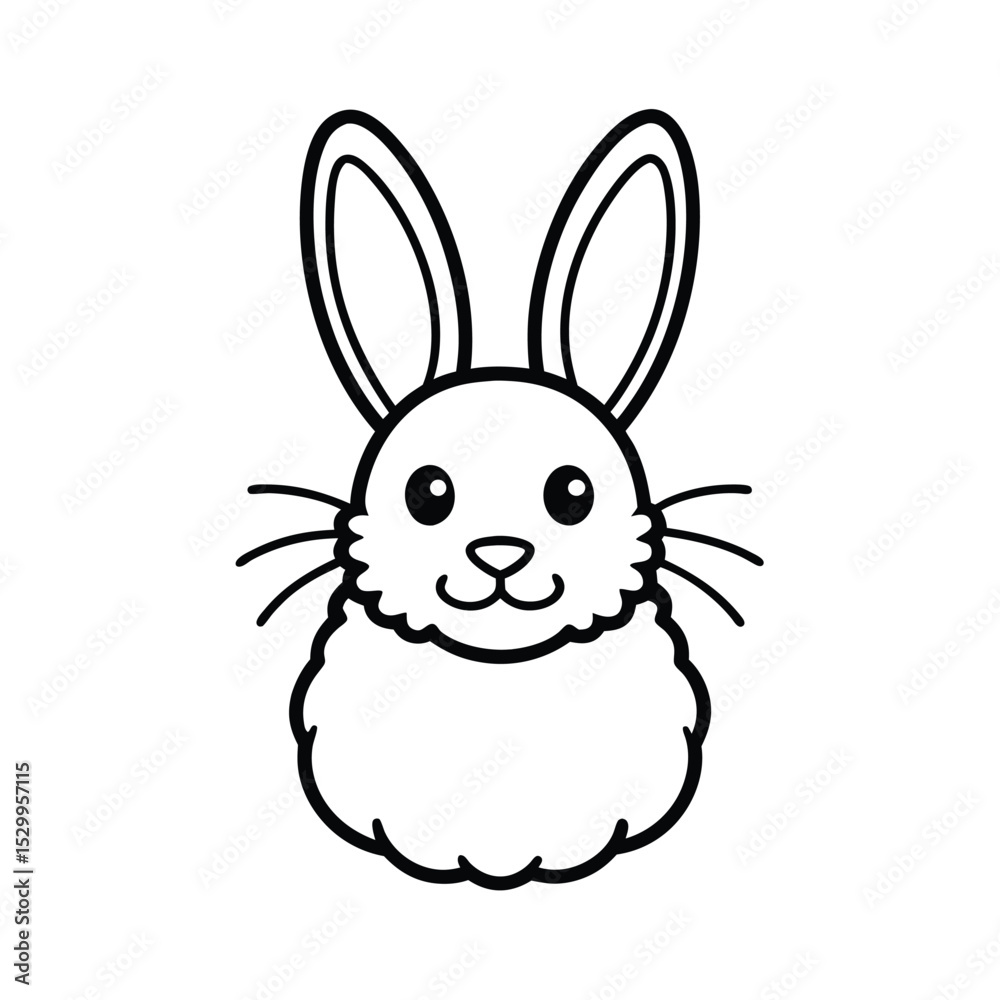 Fototapeta premium Soft Minimal Bunny in Cute Form vector illustration