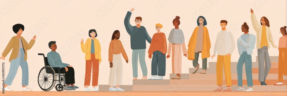 Fototapeta premium Steps to Create an Inclusive Support Group Through Participation and Understanding in Community Engagement Efforts