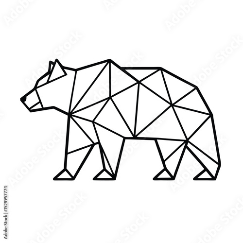 Polygon Bear in Bold Modern Style vector illustration