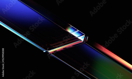 Abstract geometric blocks on dark background, 3d render photo