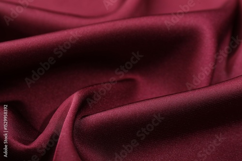 Εκτύπωση καμβά Crumpled burgundy silk fabric as background, closeup