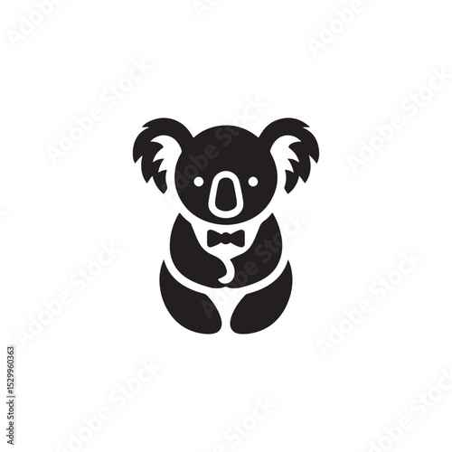 "Koala Vector Silhouette Illustration – Cute Australian Marsupial Sitting on Tree Branch – Wildlife Graphic Design for T-Shirts, Stickers, Logos, Nature Art, and Decor Projects"
