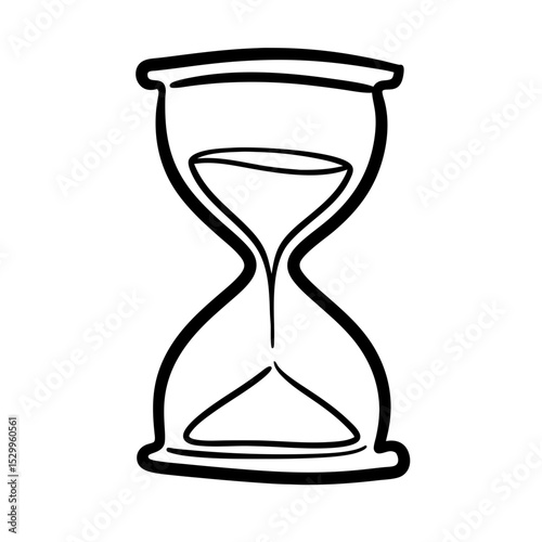 Outline of hourglass symbolizing the passage of time in simple style  