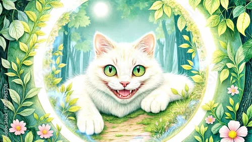 The Cheshire Cat in the Enchanted Forest, from Alice in Wonderland