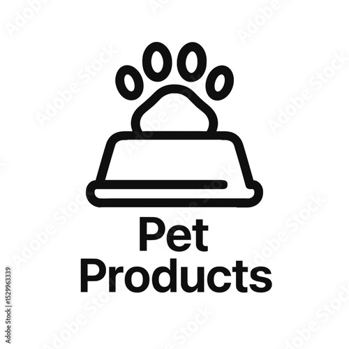Pet food bowl with paw print design for pet products branding  
