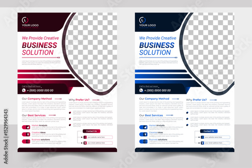 Abstract business flyer and creative design, Professional a4 Flyer Layout template, Business Corporate a4 flyer Template design set, Colorful business Flyer, Vector Template design.