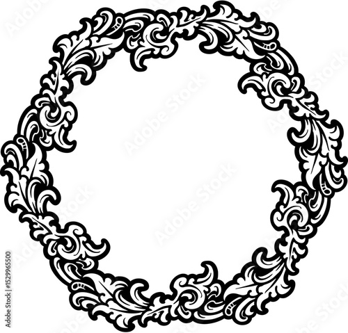 ecorative vector frames in baroque and rococo styles, featuring intricate gold and black & white designs. Includes round and square formats for elegant design projects.