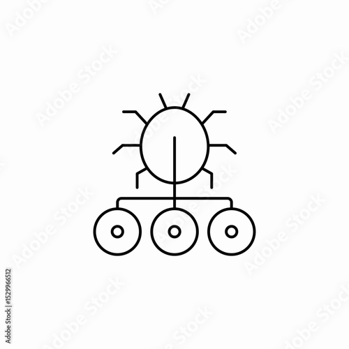 bug network icon sign vector