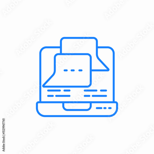 laptop chat message icon sign vector
