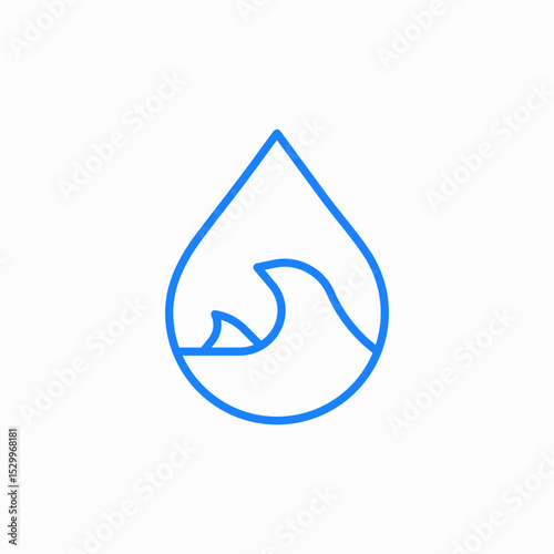 ocean drop icon sign vector
