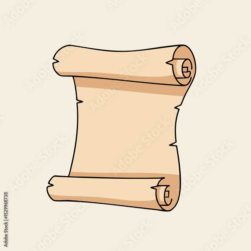 Unrolled Parchment Paper Scroll Illustration